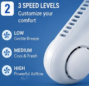 vaneless Hanging Neck Fan | portable rechargeable fan bladeless neck fan (random color)