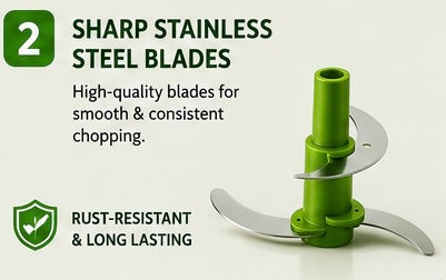 900ML Manual Push Vegetable Chopper – Hand Food Chopper with Stainless Steel Blades for Fruits, Vegetables & Nuts