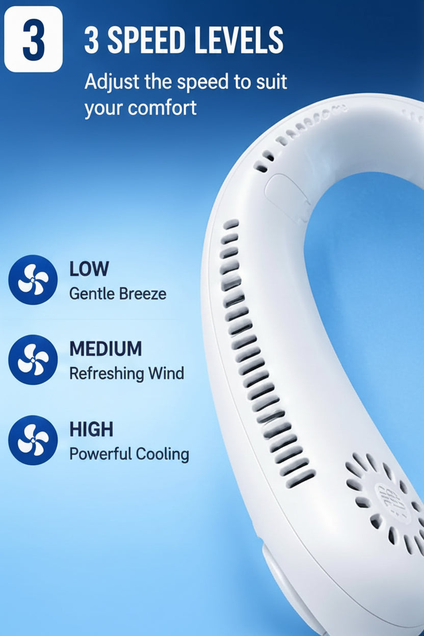 vaneless Hanging Neck Fan | portable rechargeable fan bladeless neck fan (random color)