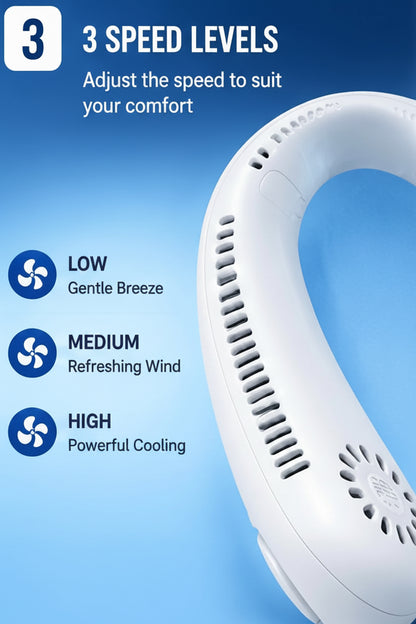 vaneless Hanging Neck Fan | portable rechargeable fan bladeless neck fan (random color)