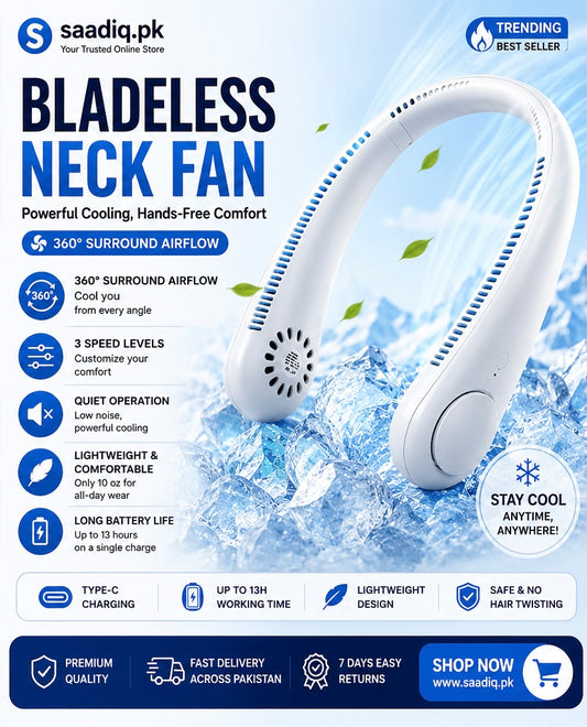 vaneless Hanging Neck Fan | portable rechargeable fan bladeless neck fan (random color)